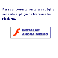 Cuando no tenemos el plugin de Flash, no se podemos ver ning&uacute;n contenido alternativo.